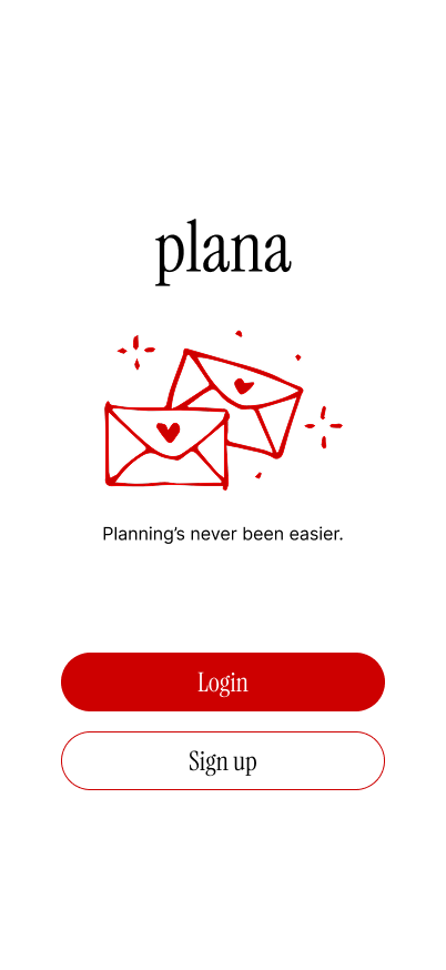 Early mockup of the login screen