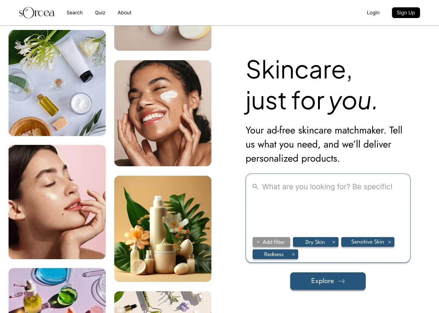 Sorcea landing page design 3