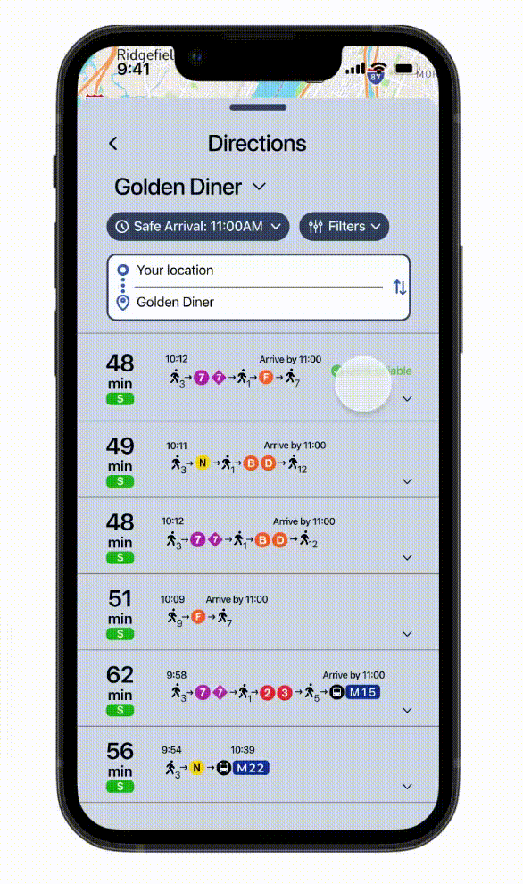 Transit Pal main screens animation